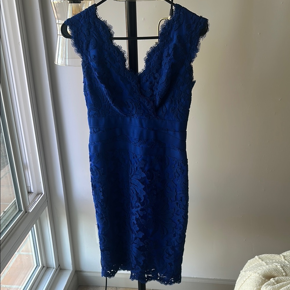 Elegant Blue Lace Dress